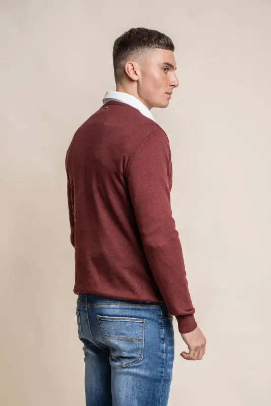 Cavani KN101 Navy - Pull en maille pour hommes. - pullover