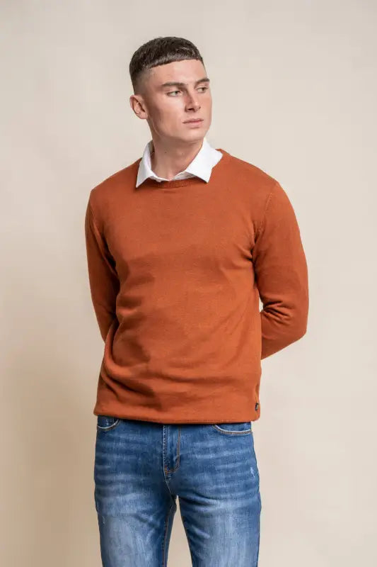 Cavani KN101 Navy - Pull en maille pour hommes. - pullover