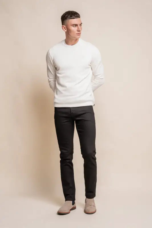 Cavani KN101 Navy - Pull en maille pour hommes. - pullover