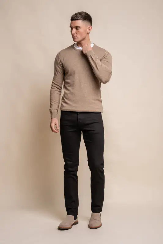 Cavani KN101 Navy - Pull en maille pour hommes. - pullover