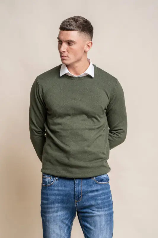 Cavani KN101 Navy - Pull en maille pour hommes. - S