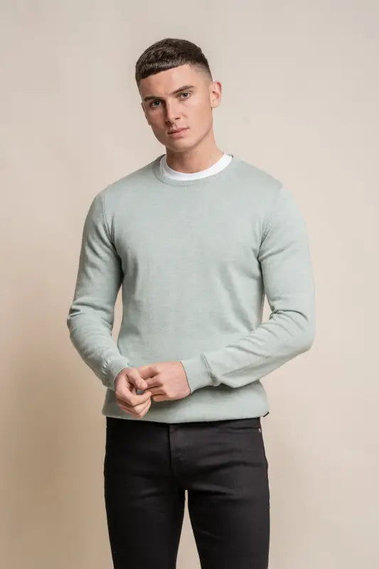 Cavani KN101 Navy - Pull en maille pour hommes. - S