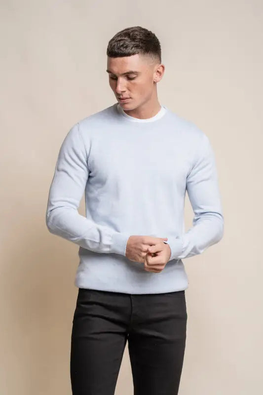 Cavani KN101 Navy - Pull en maille pour hommes. - S