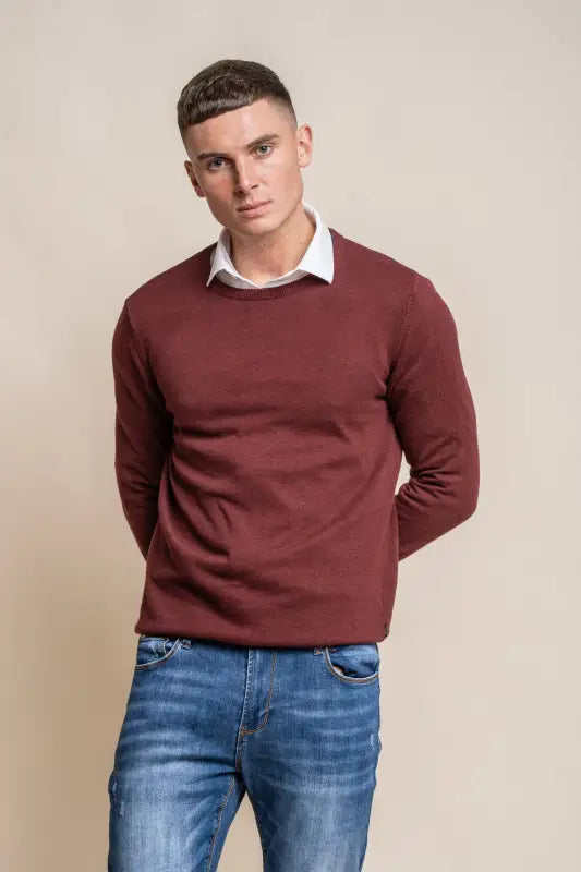Cavani KN101 Navy - Pull en maille pour hommes. - S