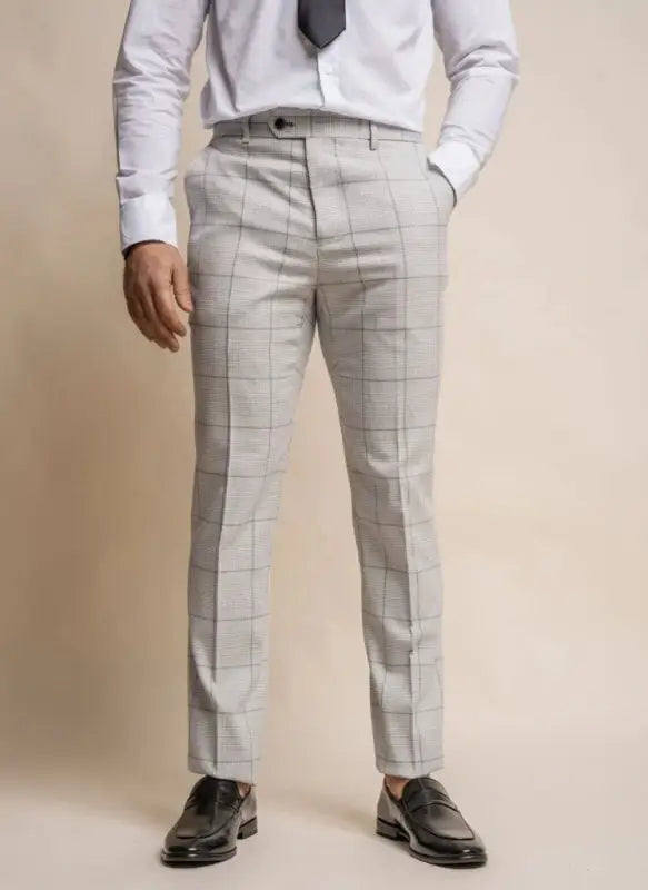 Pantalon à carreaux Radika Gris 1