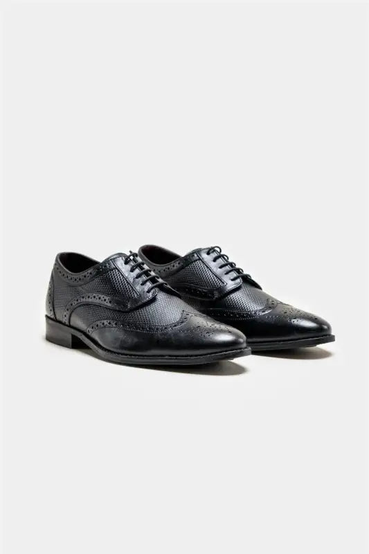 Chaussures Cavani Orleans noires – Richelieu à bout fleuri