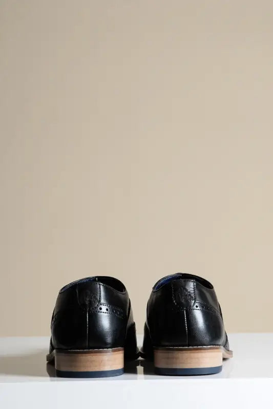 Chaussures en cuir noir Marc Darcy Dawson - Wingtip brogue