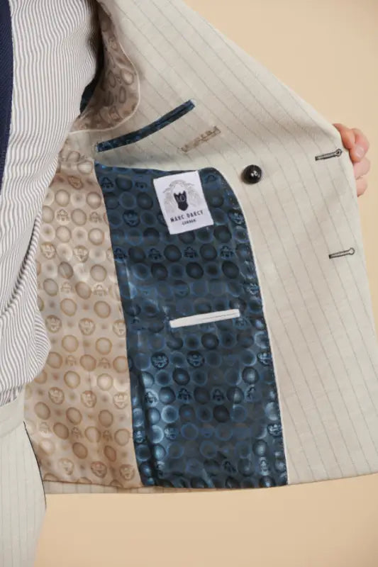 Costume homme à rayures en pierre - Double boutonnage