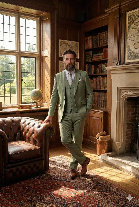 Costume pour homme en vert sauge - Cavani Caridi Sage