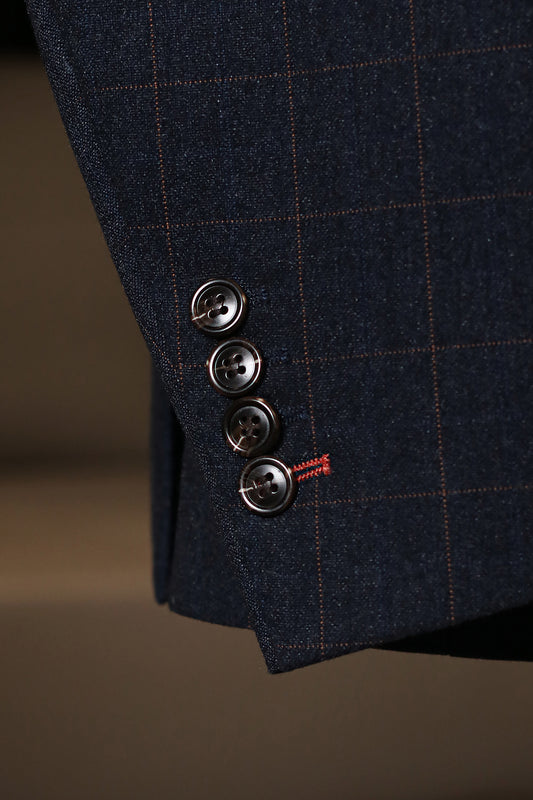 CASTLESON Admiral - Costume homme Check Marine