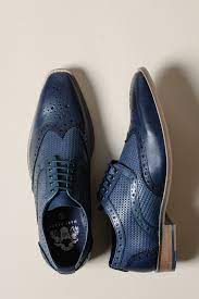 Chaussures en cuir marine Brandon Wingtip Brogues - Marc