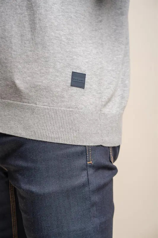 Falcao Grey - Pull pour hommes avec fermeture éclair