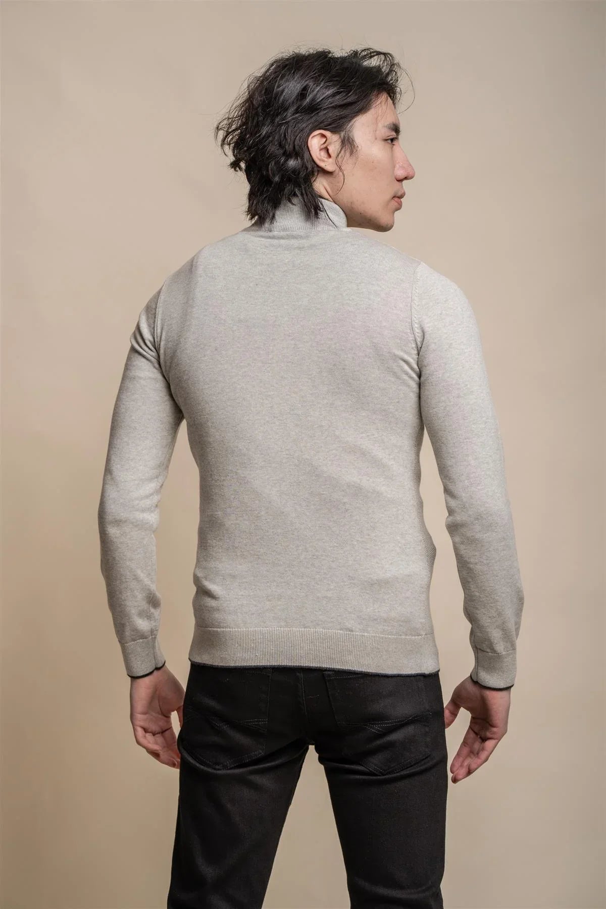 Kyle Mid Grey - Pull pour hommes avec fermeture éclair - Cavani