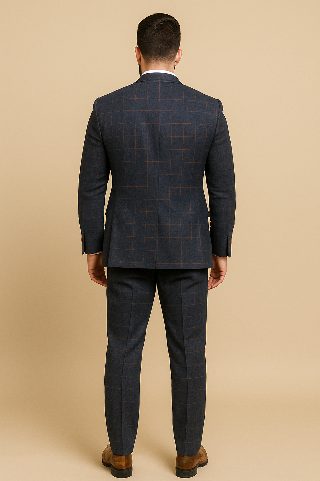 CASTLESON Admiral - Costume 3 pièces à carreaux bleu marine/tan Mix & Match