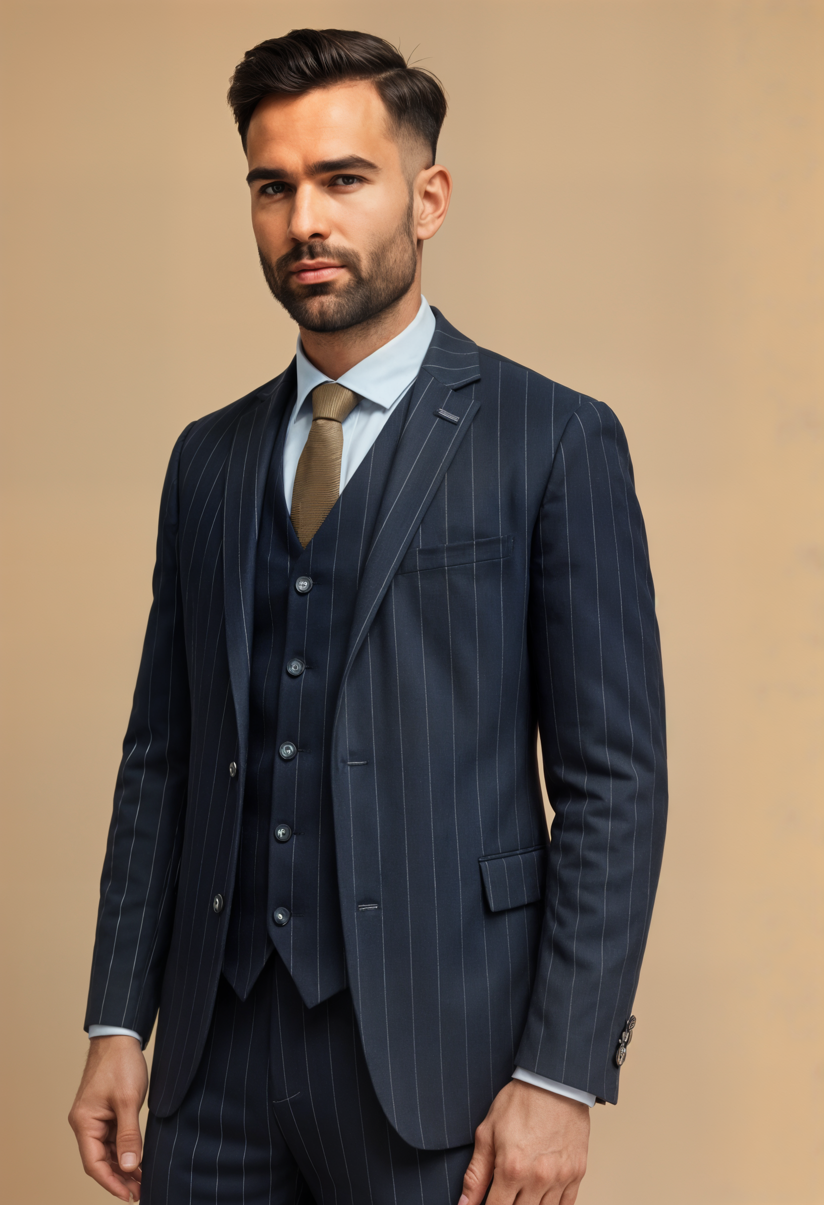 Costume rayé bleu marine pour hommes - Cavani Invincible Suit