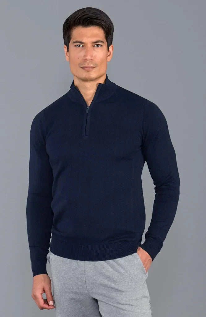 Pull léger pour homme 100% coton avec fermeture éclair