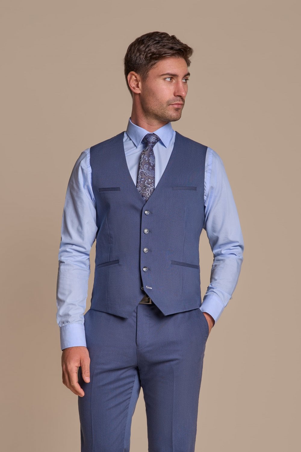 Costume Homme 3 Pièces Bleu - Specter Sarcelle - Driedelig