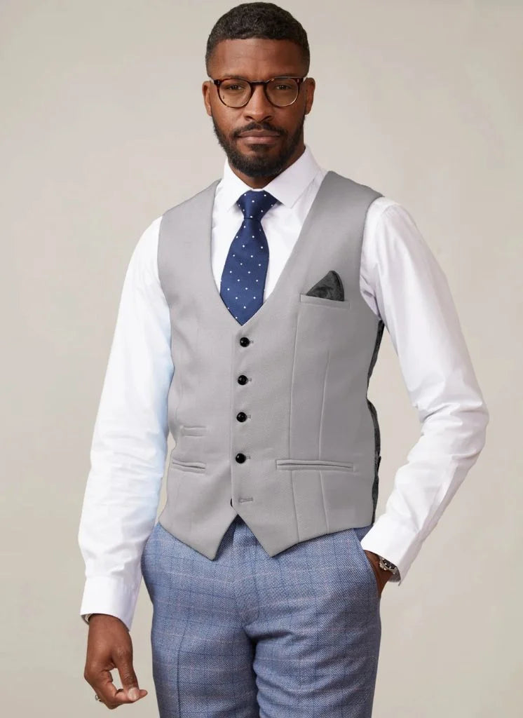 Kelvin Argent Gilet - Simple Boutonnage