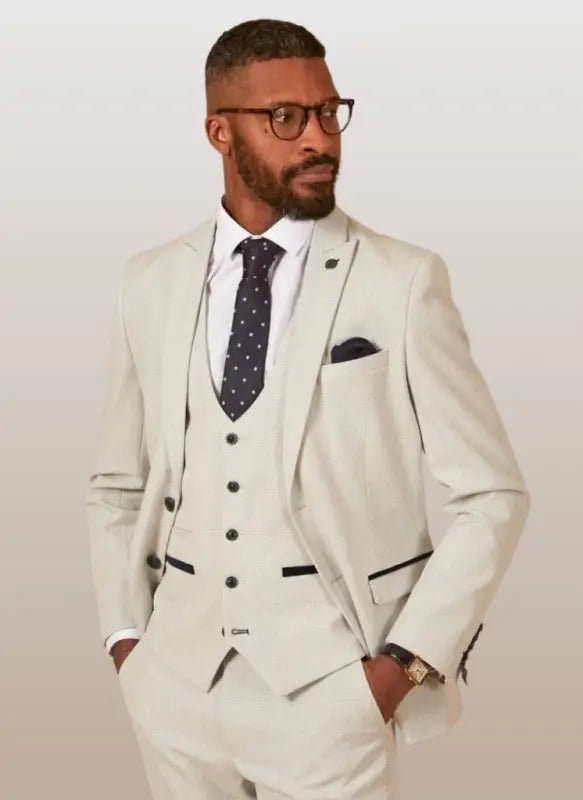 Marc Darcy - Blazer à carreaux Blanc Bromley Pierre