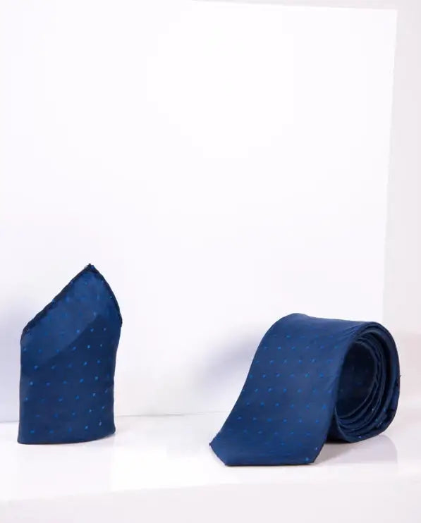 Ensemble Gentlemens Point Bleu cravate avec pochette | Marc