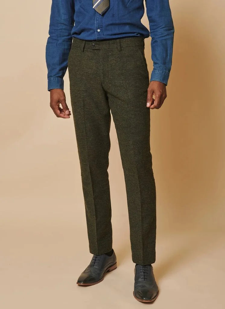 Marc Darcy - Pantalon Marlow Tweed Olive 1