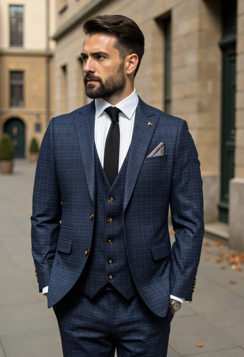 CASTLESON Phantom - Costume trois pièces homme bleu marine