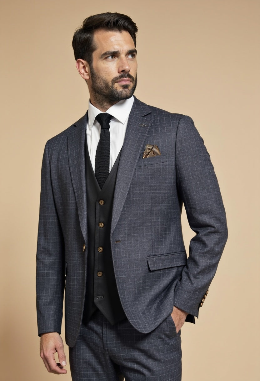 CASTLESON Phantom - Costume trois pièces homme gris Mix & Match