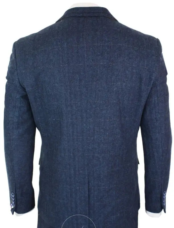 Costume tweed Carnegi trois pièces bleu marine style Peaky