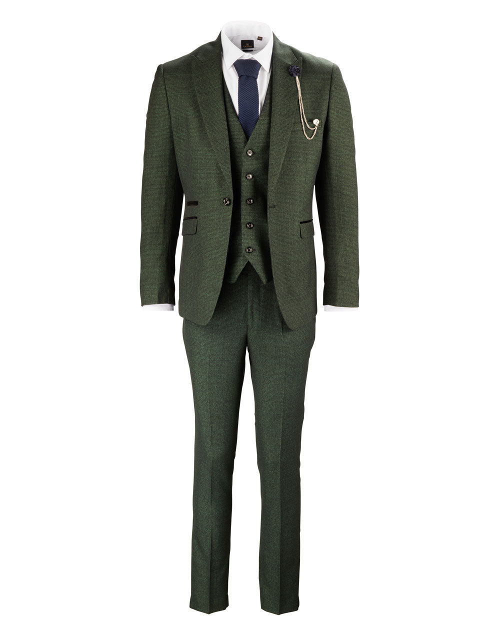 Costume 3 pièces vert olive hommes Caridi - Cavani