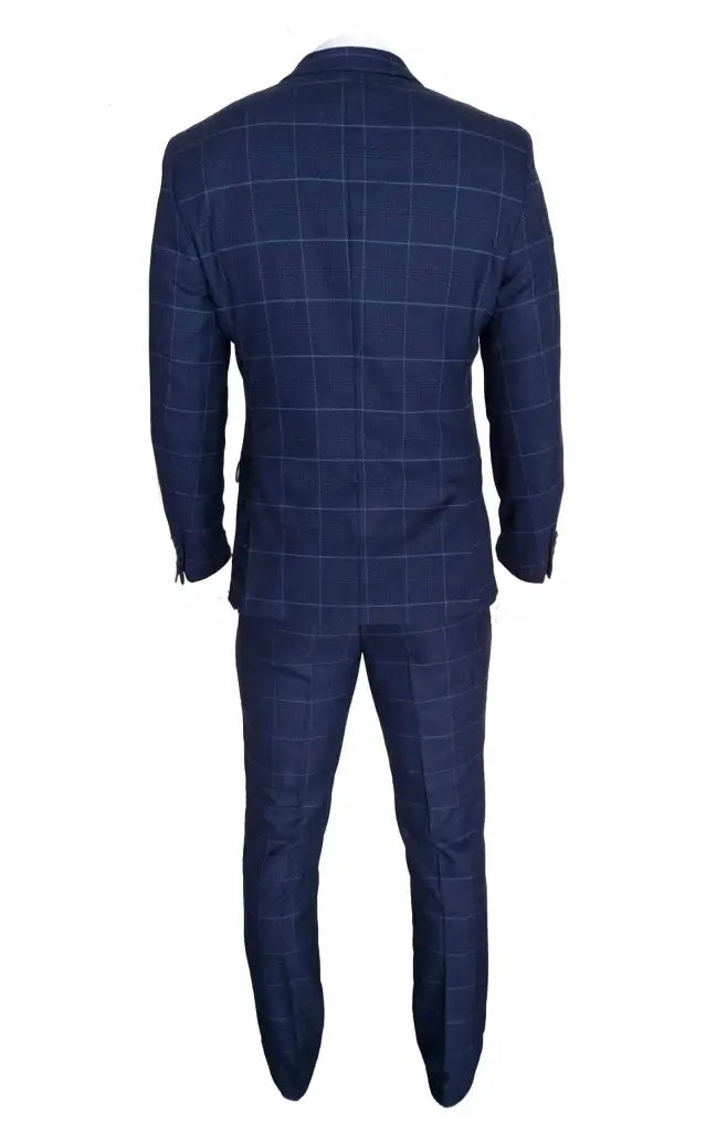 Costume pour homme bleu marine - costume à carreaux 3