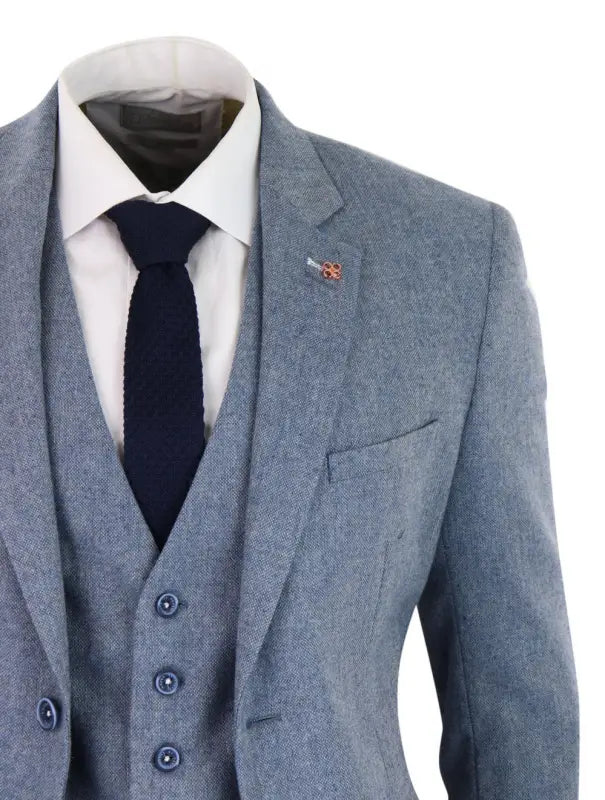 Costume trois pièces bleu clair pour homme - Cavani Wells -