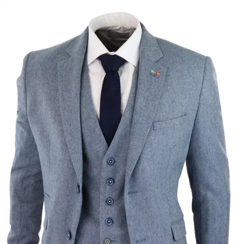 Costume trois pièces bleu clair pour homme - Cavani Wells -