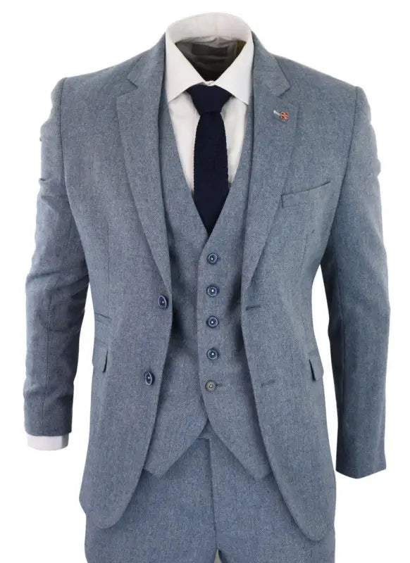 Costume trois pièces bleu clair pour homme - Cavani Wells -