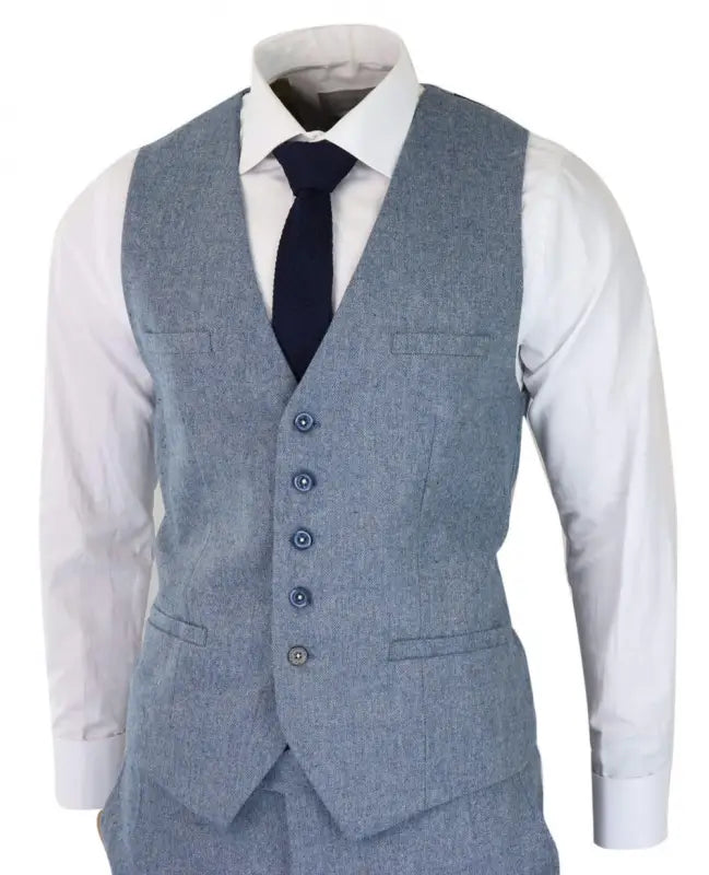 Costume trois pièces bleu clair pour homme - Cavani Wells -