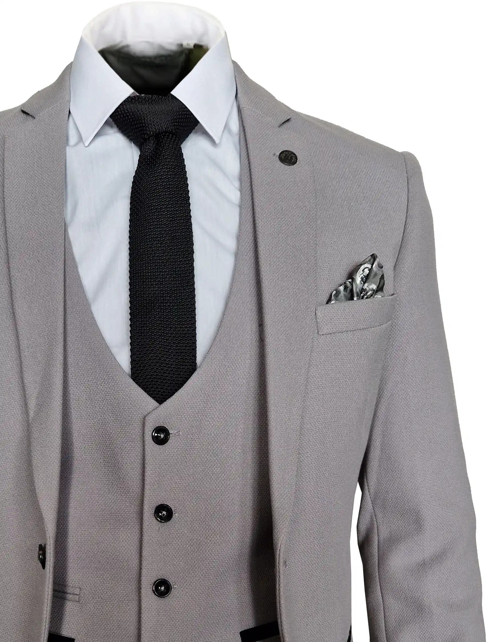 Costume croisé gris clair rayé borsalino – Chic & Soft Costume croisé gris clair rayé borsalino – Chic & Soft