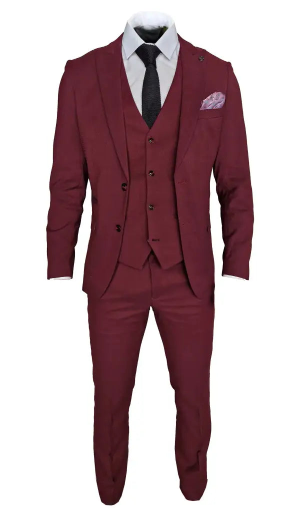 Costume homme MAX vin rouge 3 pièces - Marc Darcy